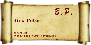 Biró Petur névjegykártya